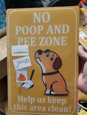 Nwt 3 No Poop and Pee Zone Dog Sign - Yellow
